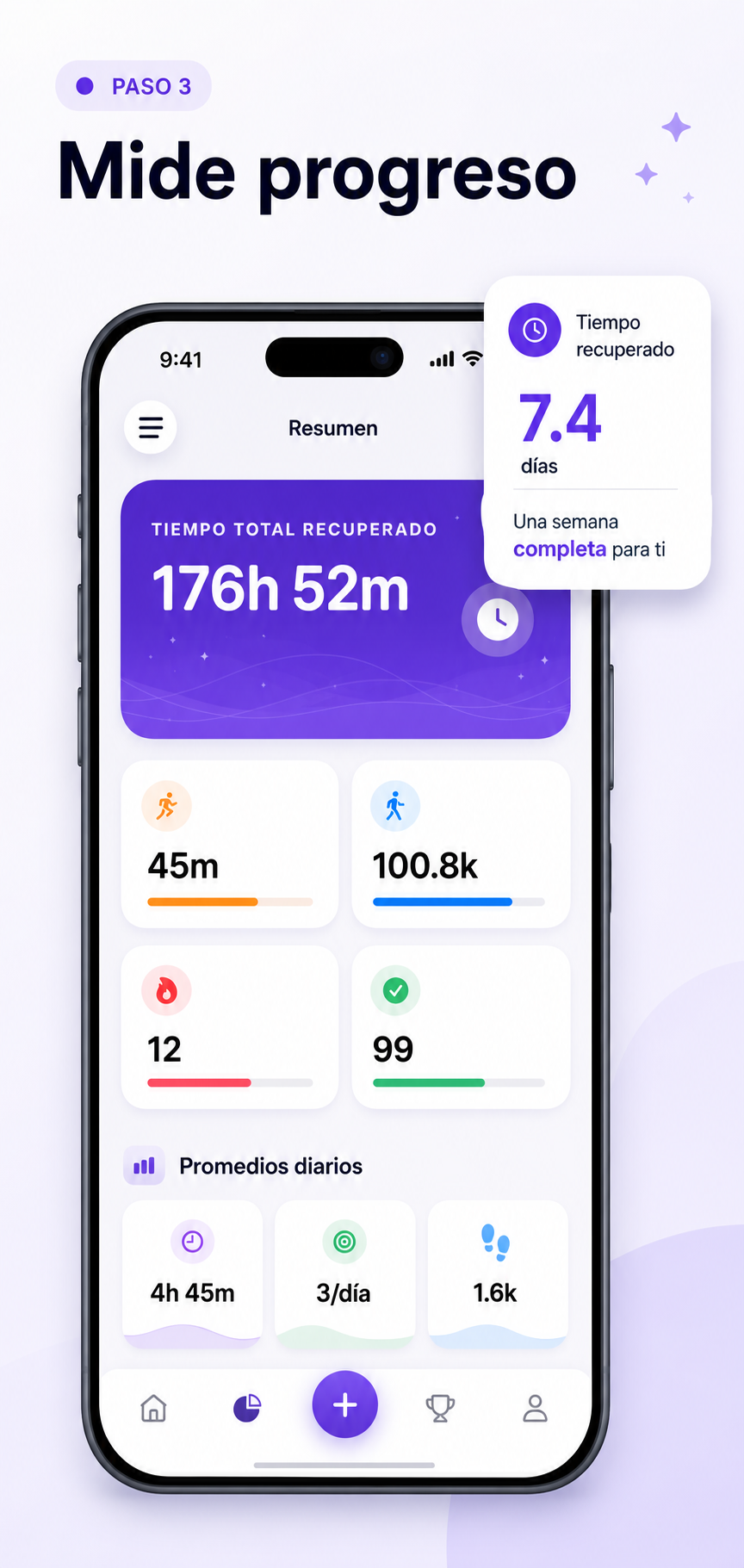 Seguimiento automático de metas en iPhone